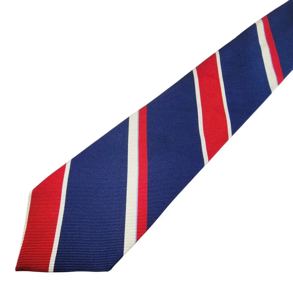 NWT Brooks Brothers 346 Mens Silk Necktie Navy Blue Red Repp Stripe USA